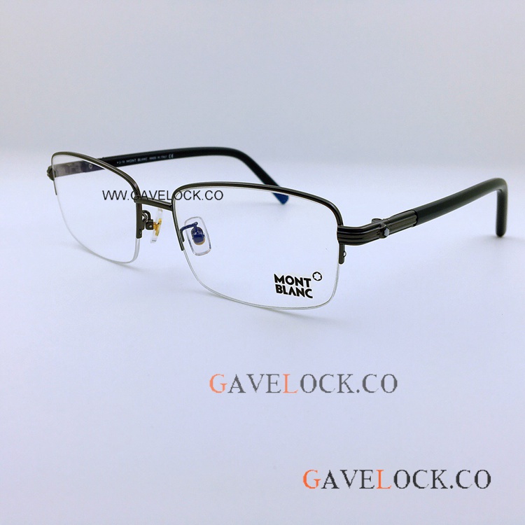Montblanc mb738 Eyeglasses Black Half Frame Clear Lens